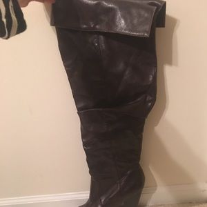 Brown knee high boots